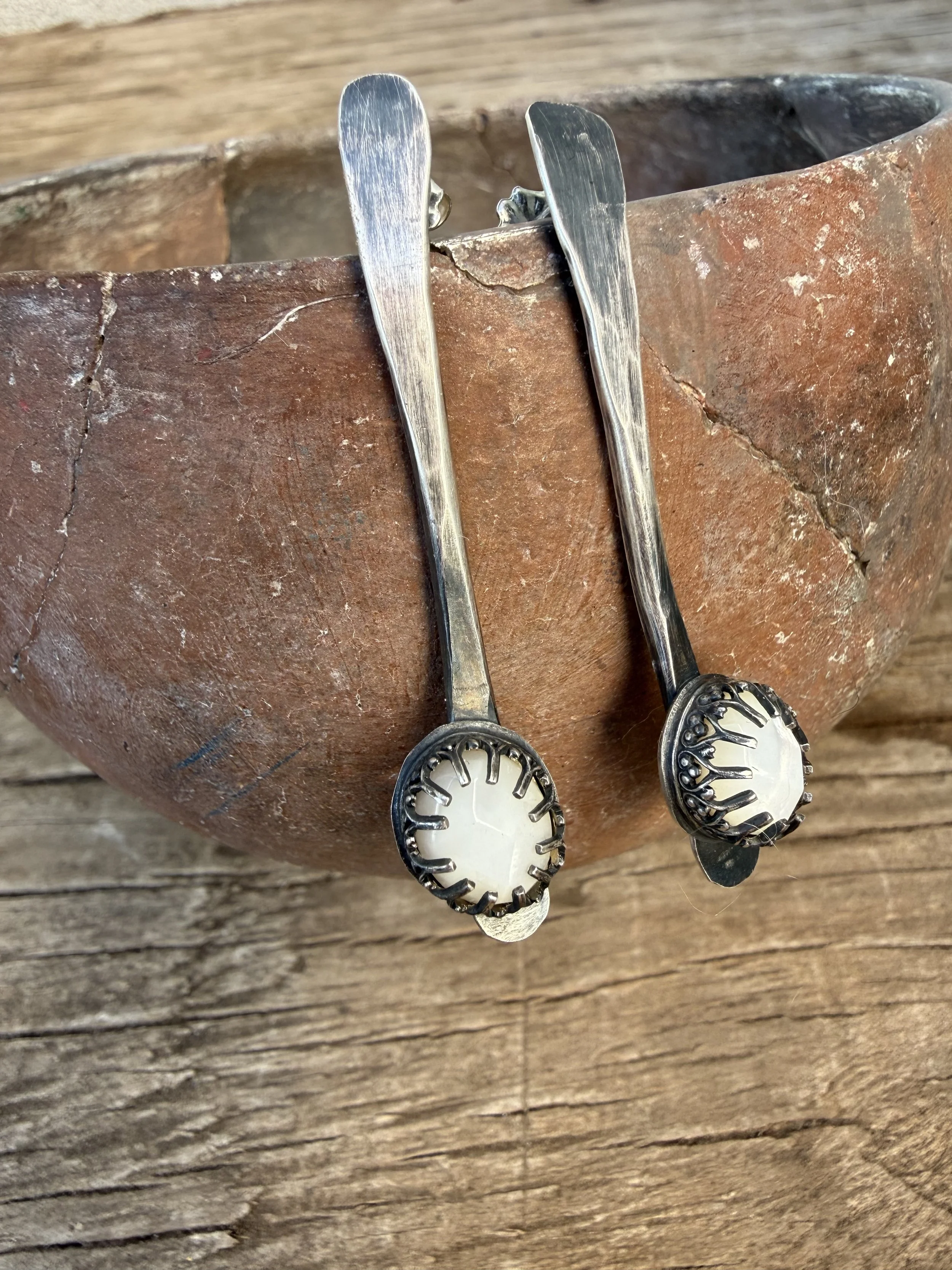 Elegant Mother of Pearl Post Earrings