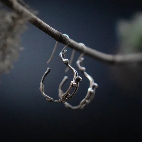 Double Dangle Twig Hoops