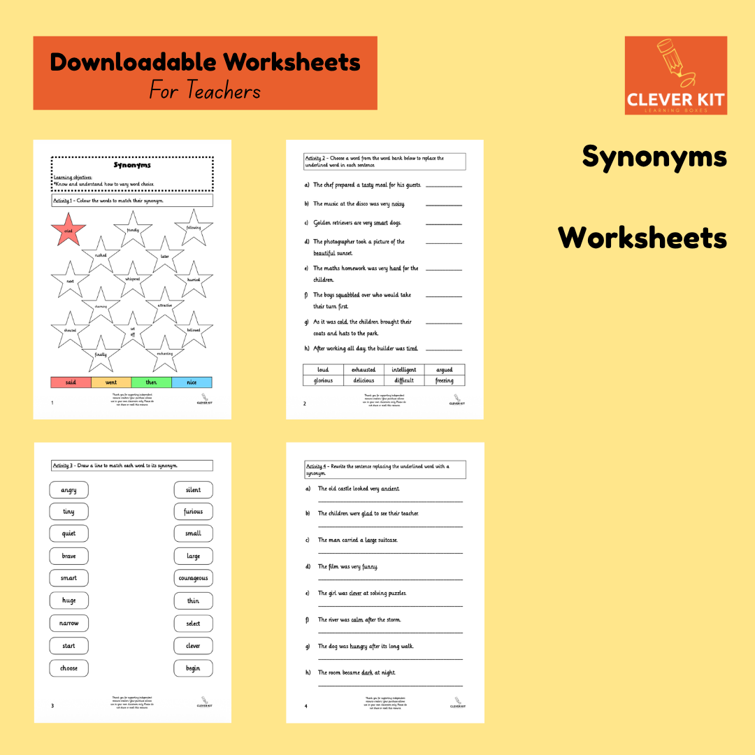 Synonyms Worksheets