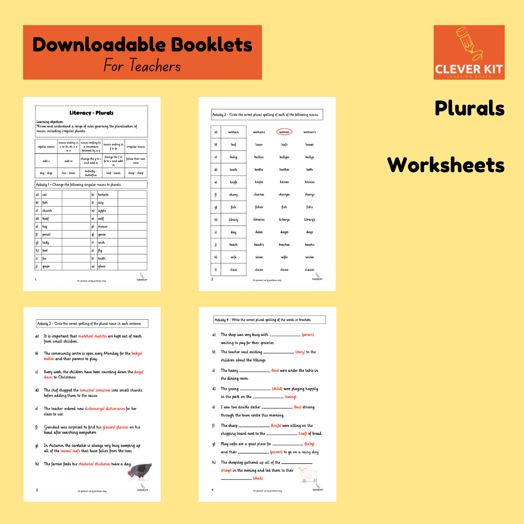 Plurals Worksheets