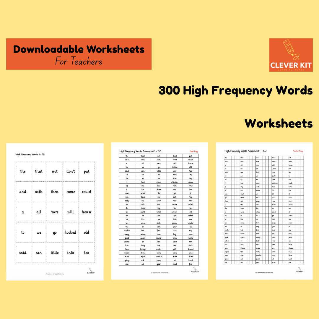 300 High Frequency Words Teacher Assessment Pack