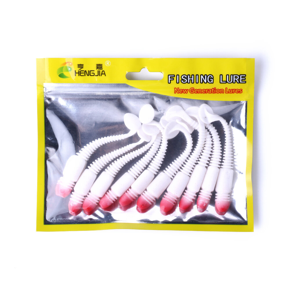 Pack of 10 White 3 inch Paddletail Soft Plastics — Wright Adventure Shop