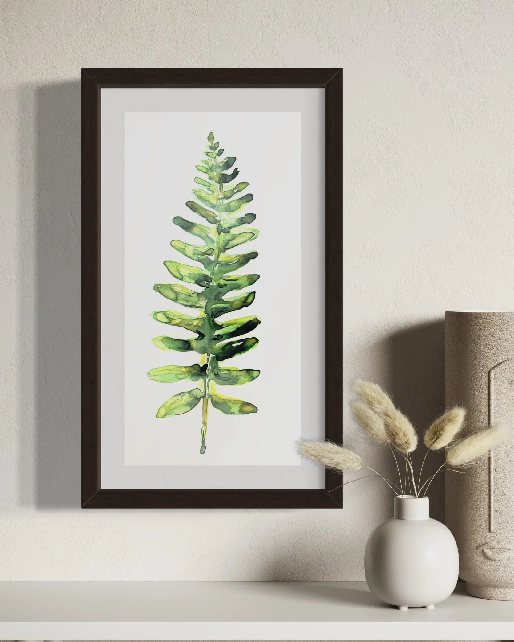 Hand painted watercolor fern