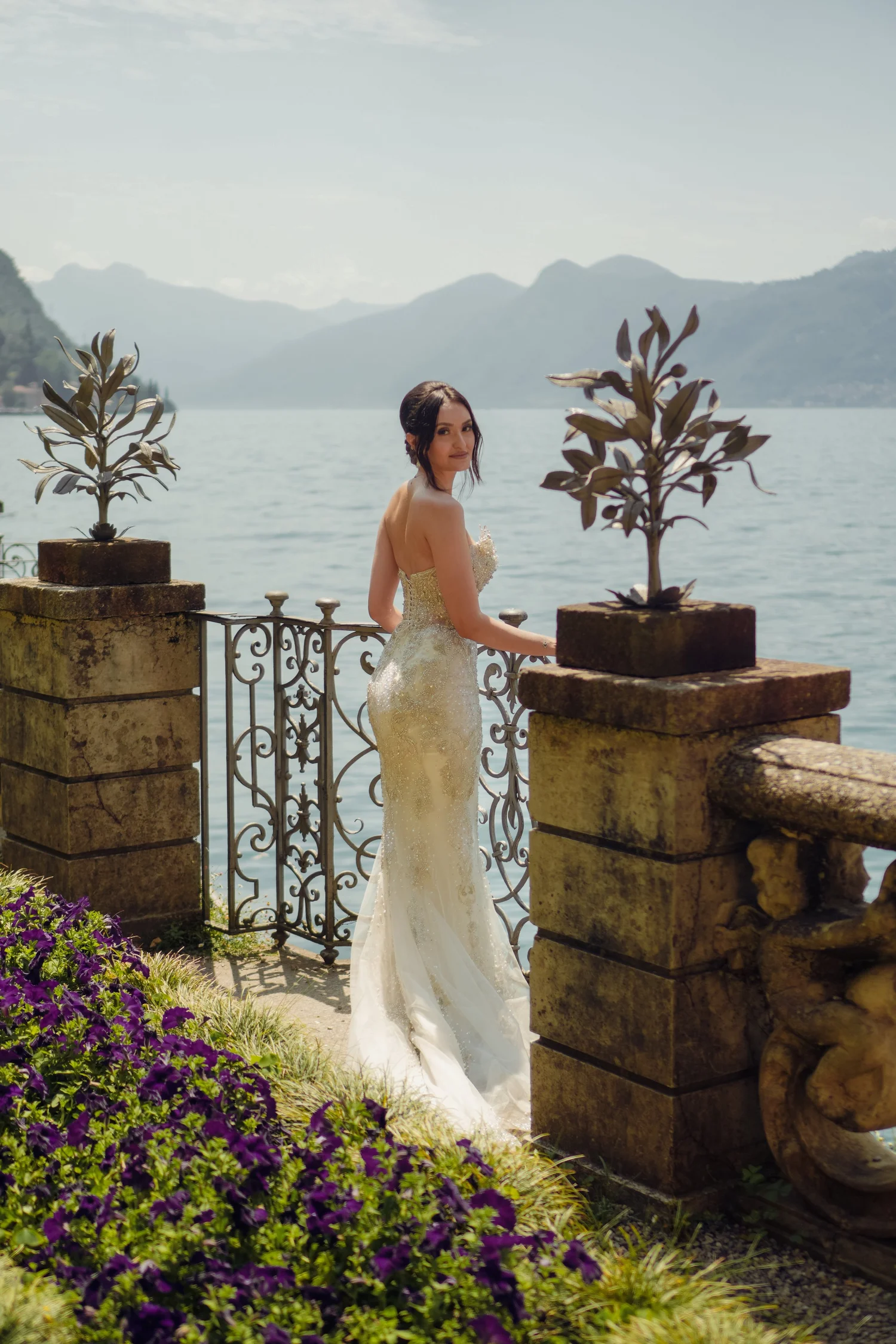 Bride overlooking Lake Como
