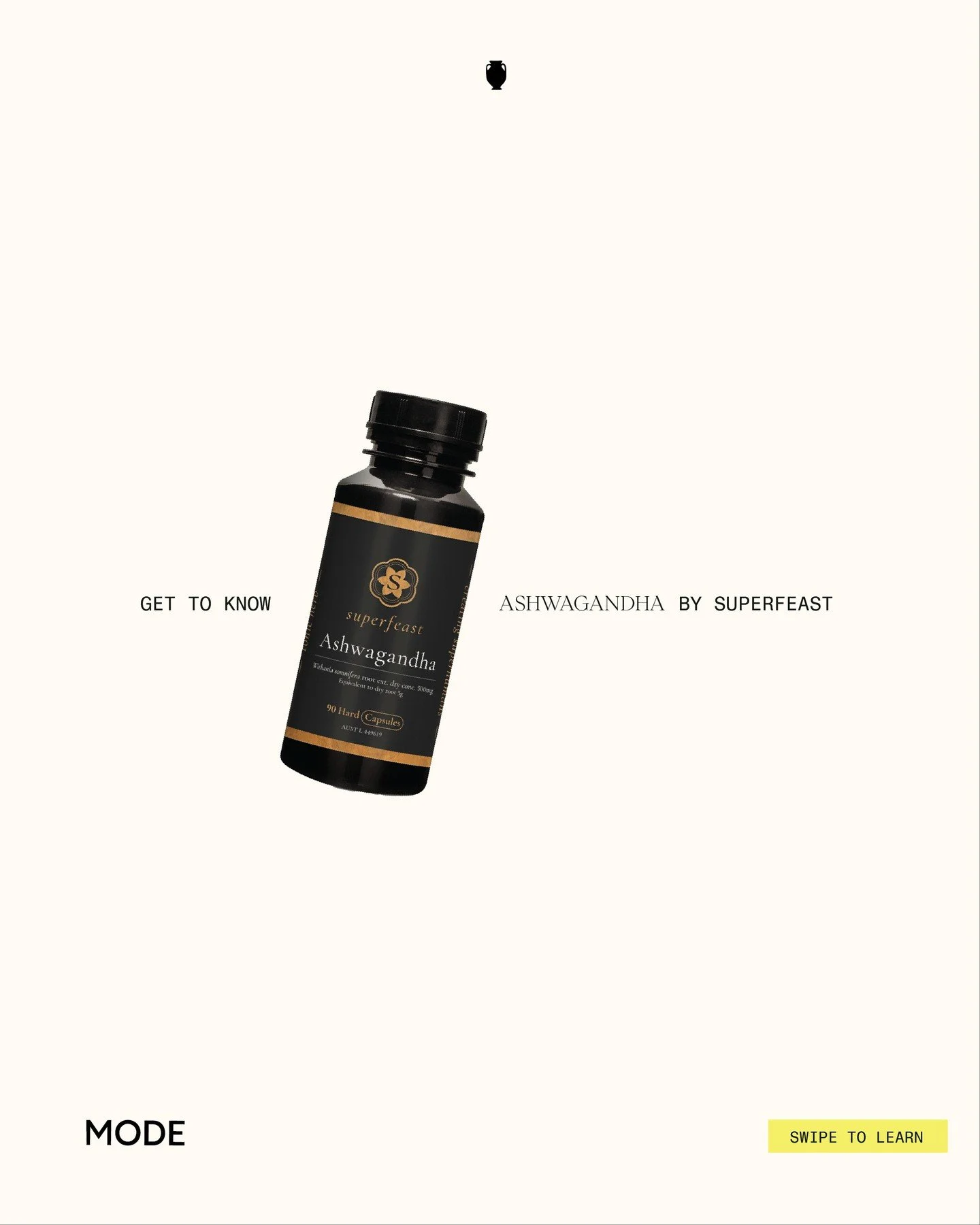 From our friends at @superfeast &mdash; calm in capsule form. ✨⁠
⁠
Ashwagandha has been used for centuries in Ayurvedic medicine to restore balance, support the nervous system, and promote deeper rest. SuperFeast&rsquo;s Ashwagandha Capsules make it 