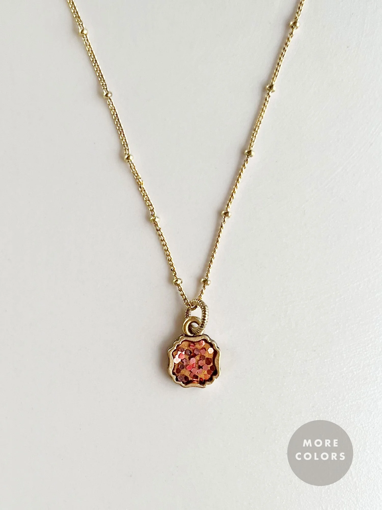 Lucky Necklace on gold satellite chain in harvest sparkle