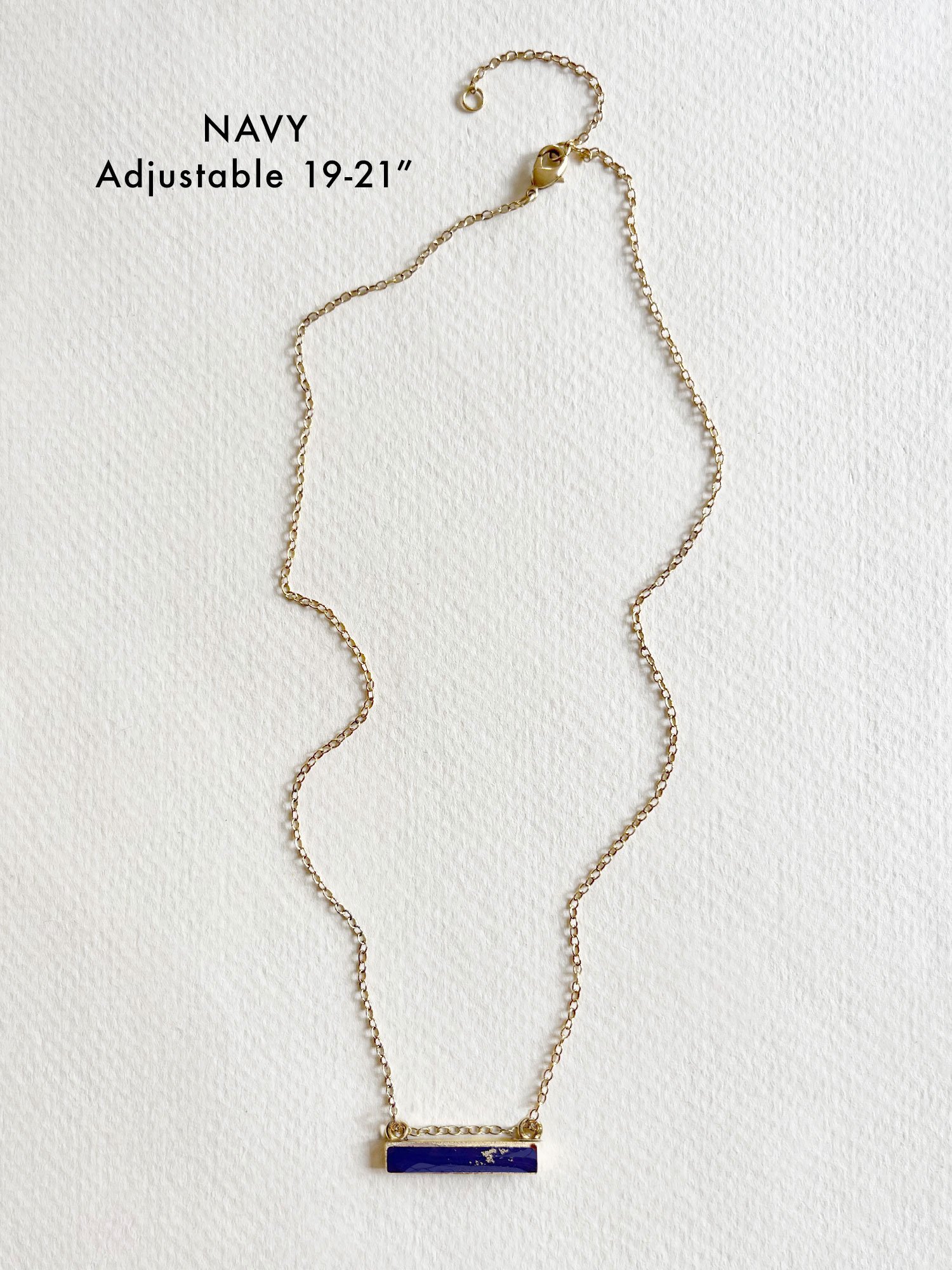 Bar necklace at full length of 19-21"