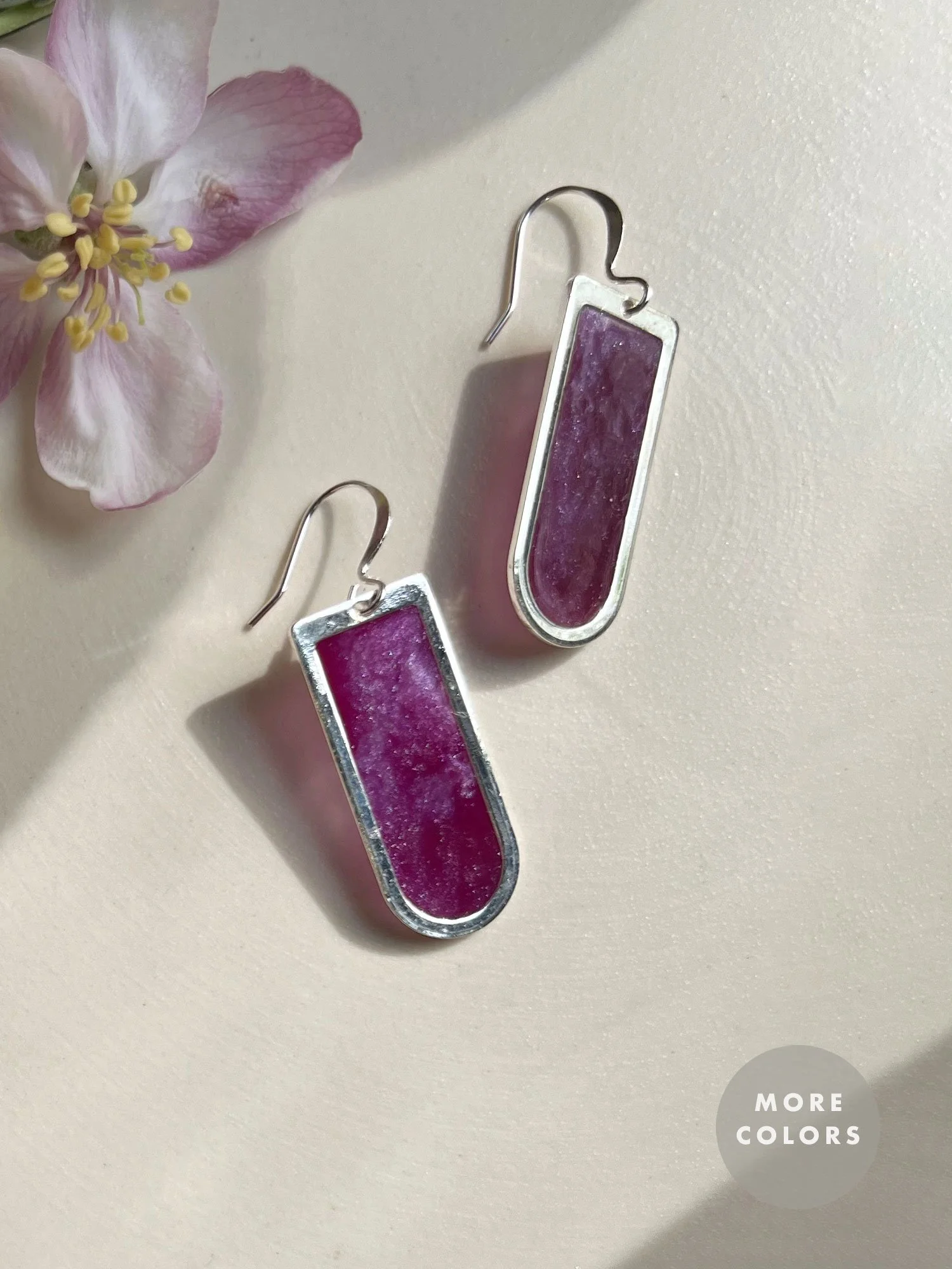 Zelda Earrings in purple and silver 