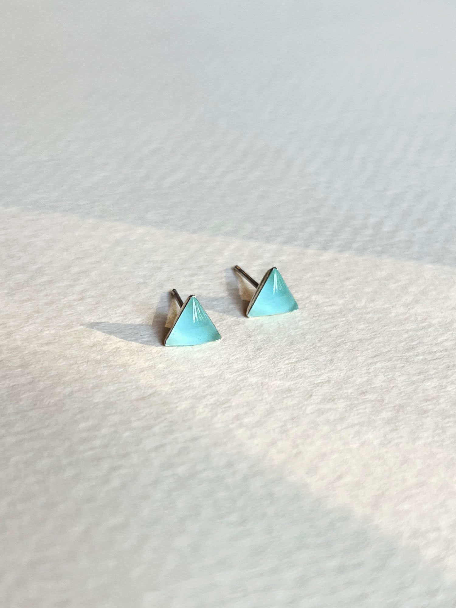 Petite Triangular Post Earrings in Atmosphere Blue