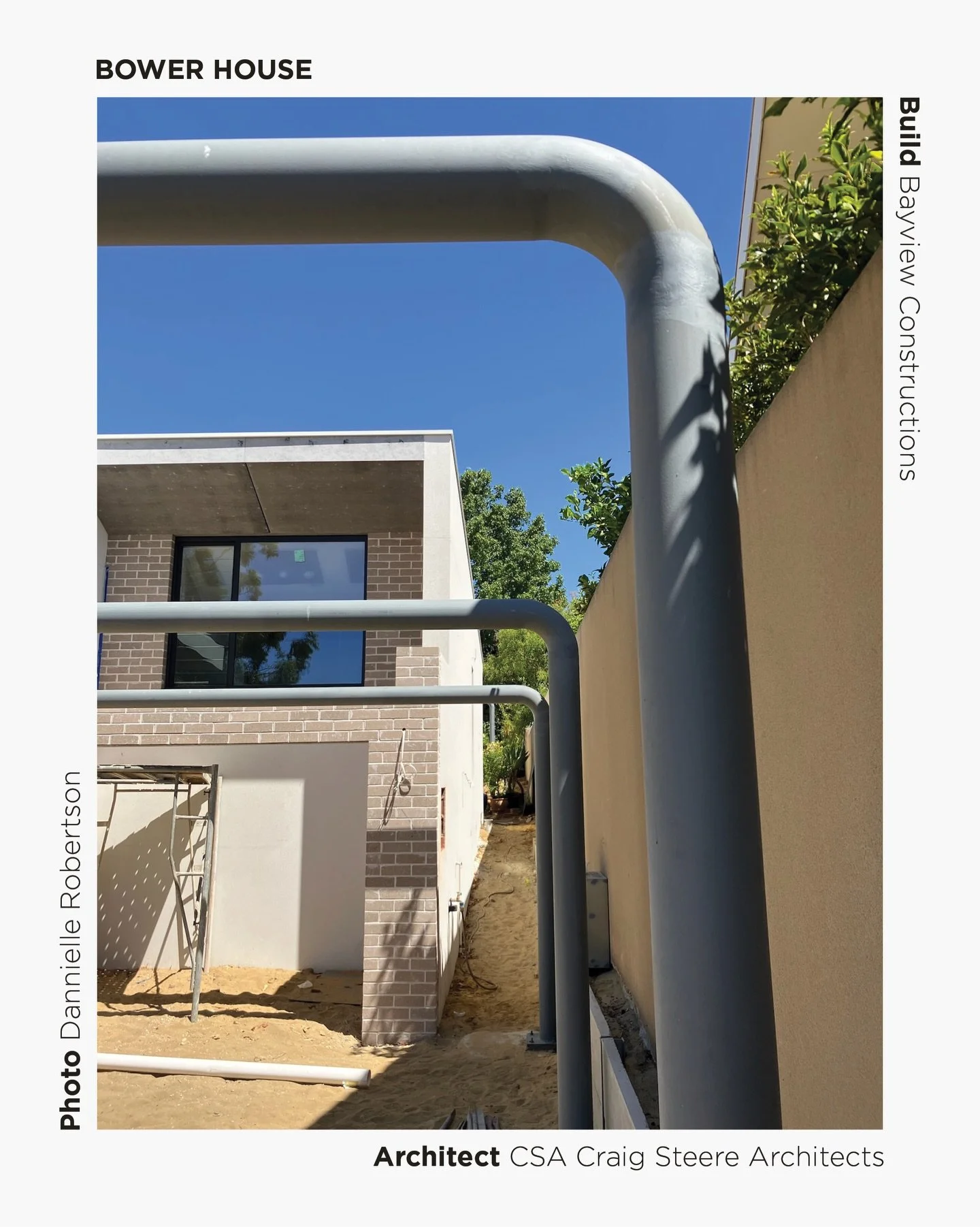 Site progress at Bower House; with design opting for curved steel structure to reference 1950&rsquo;s retro carports 
&bull;
Build: @bayviewconstructionswa 
Photo: @dan.robertson_ 
@craigsteere @mad2407 
#CSABowerHouse #architecture #australianarchit