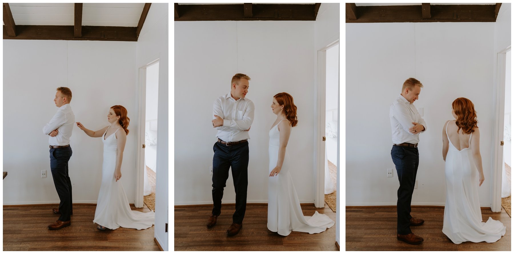 Getting Ready at AirBNB for Texas Beach Elopement | Ashley Medrano Photography | Galveston Texas Beach Elopement | via ashleymedrano.com