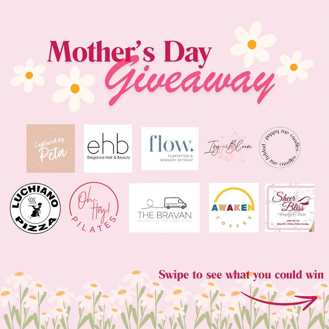 Mother&rsquo;s day Giveaway 🫶🏻🌸✨
We have teamed up with some local women-owned businesses, to bring you this fabulous Mother&rsquo;s Day giveaway✨

If you win you will receive, 
@ivyandbloomflowers $150 Flower Arrangement
@oh.hey.pilates 5 Class P