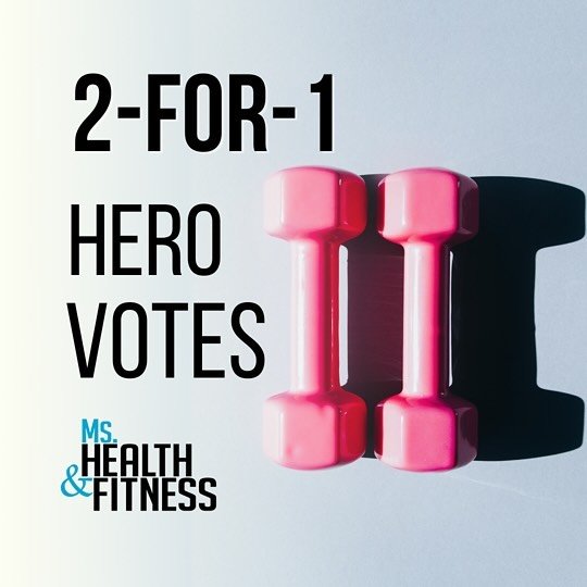 ‼️🚨ALERT ALERT!!! ‼️🚨

Today only votes for the #mshealthandfitness  challenge are 2-for-1! I&rsquo;m in 6th place right now and need to keep climbing to pass the first round of cuts THIS THURSDAY! 😍

It&rsquo;s crunch time and I need your help! P