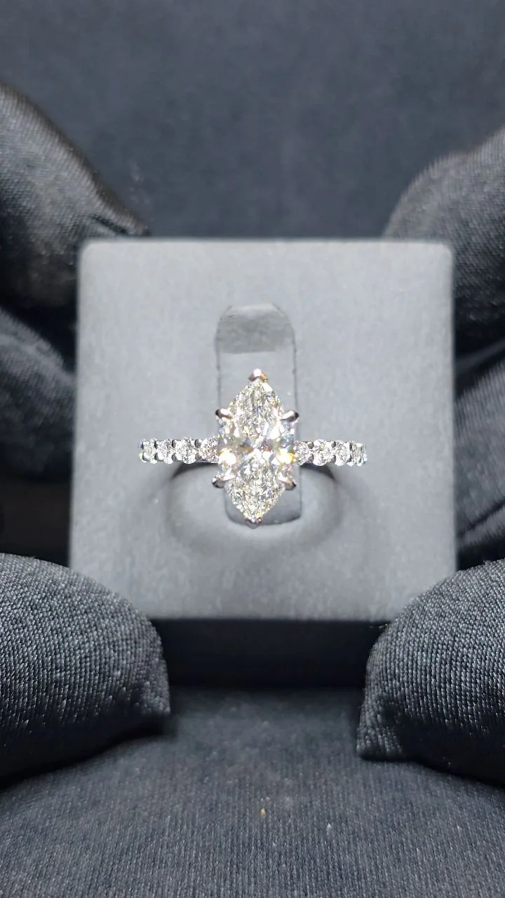 💍✨ A love as rare as this diamond ✨💍
Celebrate your forever with this 14K White Gold Marquise Lab Grown Diamond Ring – a symbol of timeless romance.
💎 Marquise Centre Diamond: 2.01ct, VS1, F Colour
💎 Accent Diamonds: 0.59ct, VS1, F Colour