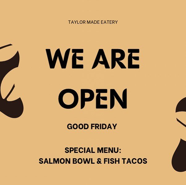 Yes! We are open. Serving special menu today. Salmon Bowl &amp; Fish taco. 🐟🐟🐟