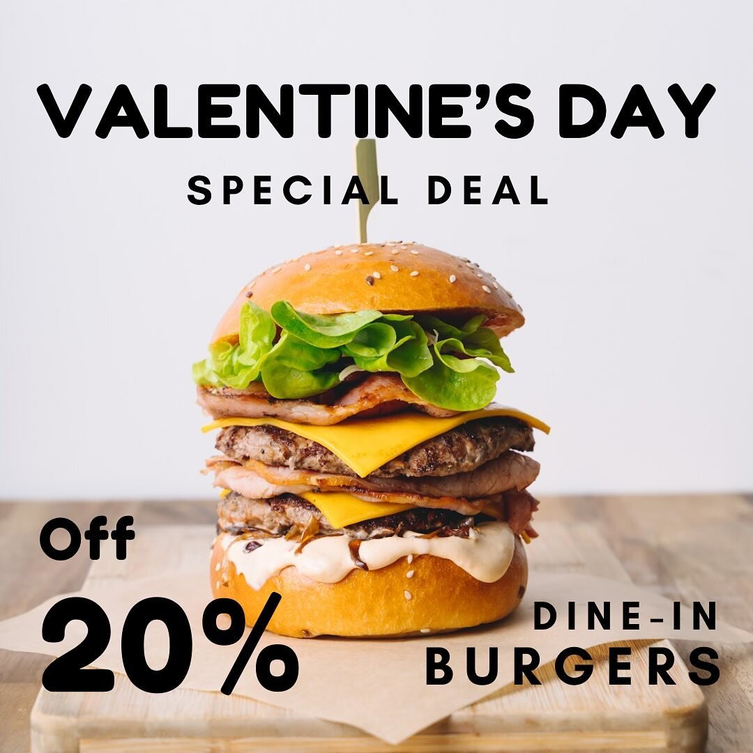 Indulge in love @taylormadeeatery this Valentine's Day with a 20% discount on dine-in burgers! 🍔❤️ #valentinebite #burgerlover #dineinspecial #valentineday #cafemelbourne #ashburtoncafe