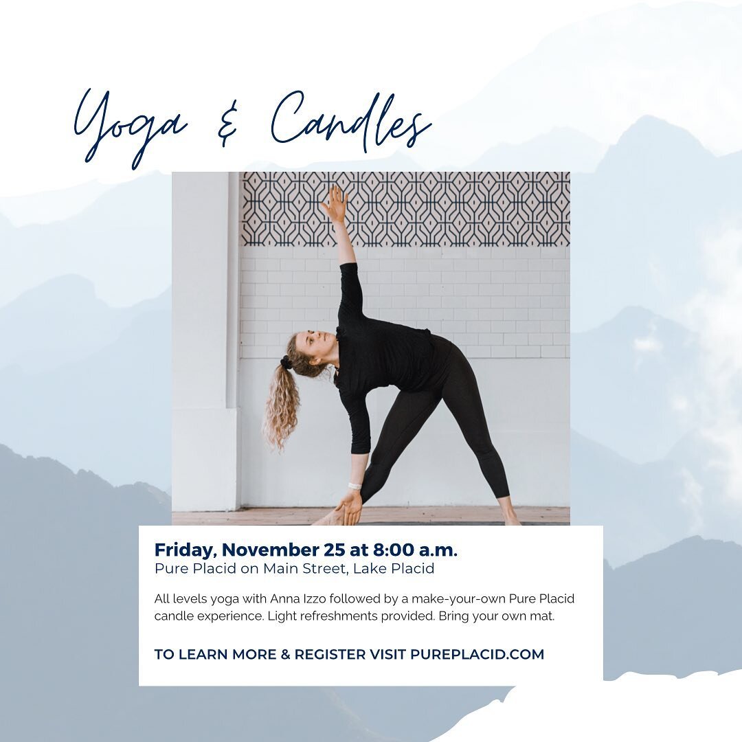 Stay relaxed the morning after Thanksgiving with a Yoga &amp; Make-Your-Own Candle experience with @whollybananna &amp; @pureplacid 🧘🏼&zwj;♀️ 🕯 

Friday, November 25 at 8 a.m.

This year choose to #claimyourcalm before the deals claim yours ☺️

Re