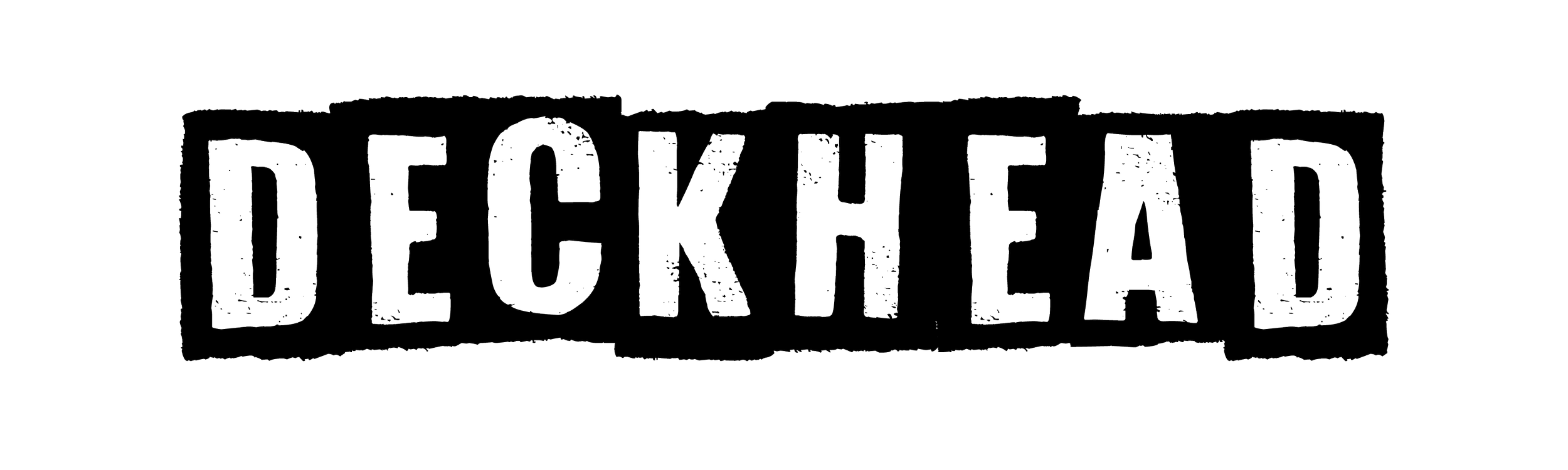 Distressed DECHEATED sign against a black background.