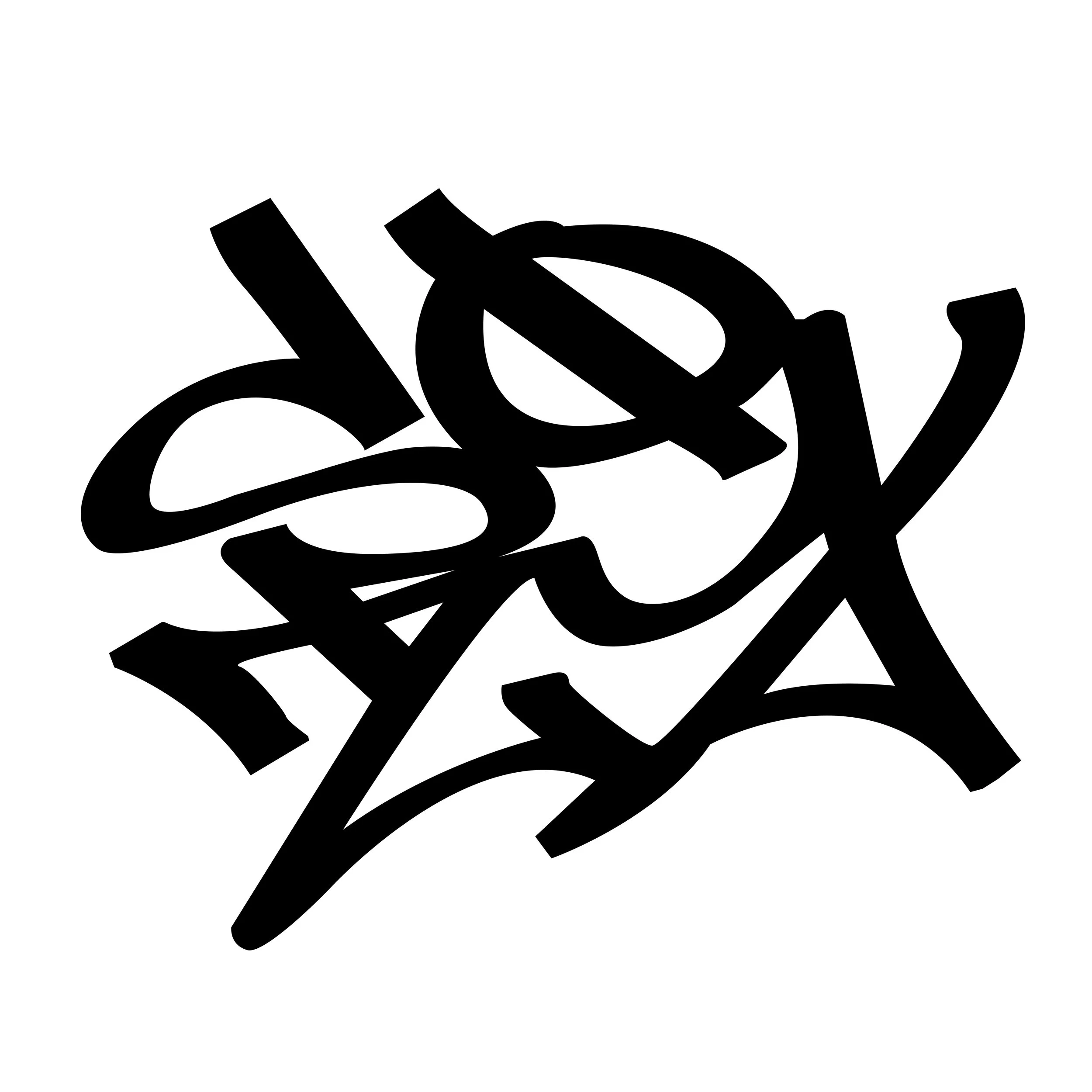 Abstract black and white tangled lines with sharp angles and curves, resembling a chaotic scribble.