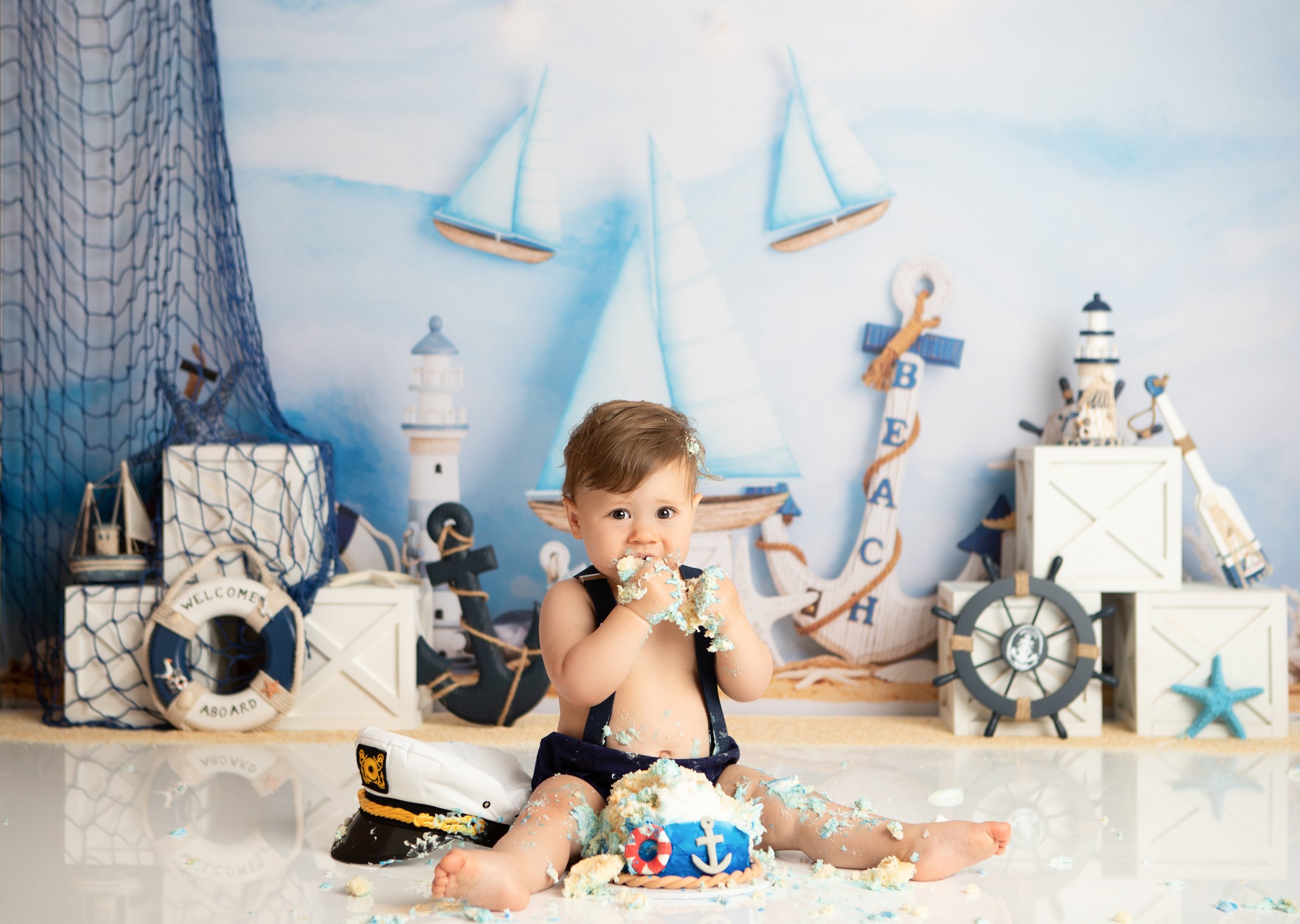 Sailor boy Cake Smash theme Melbourne South Morang Photography