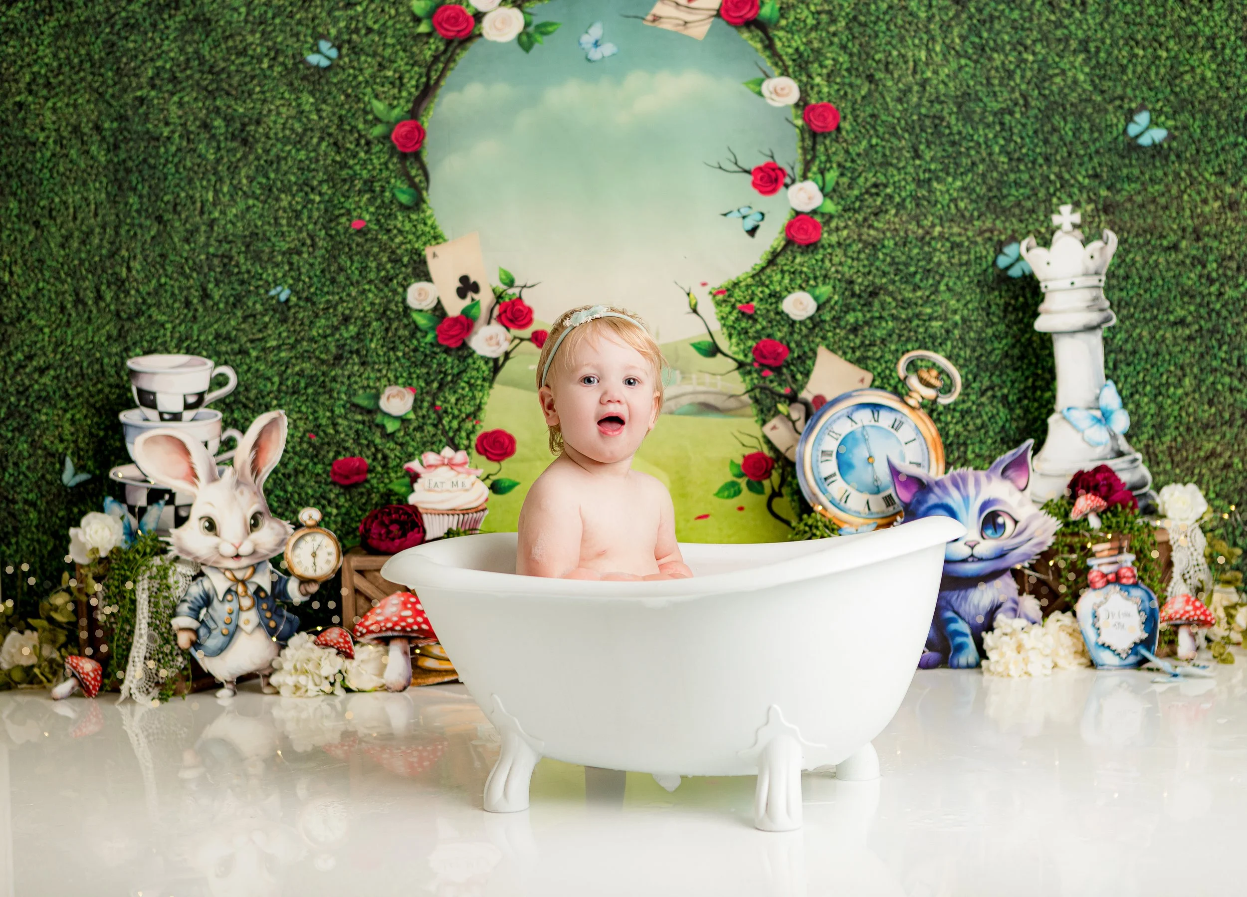Alice in wonderland cake smash set up theme Melbourne Photography