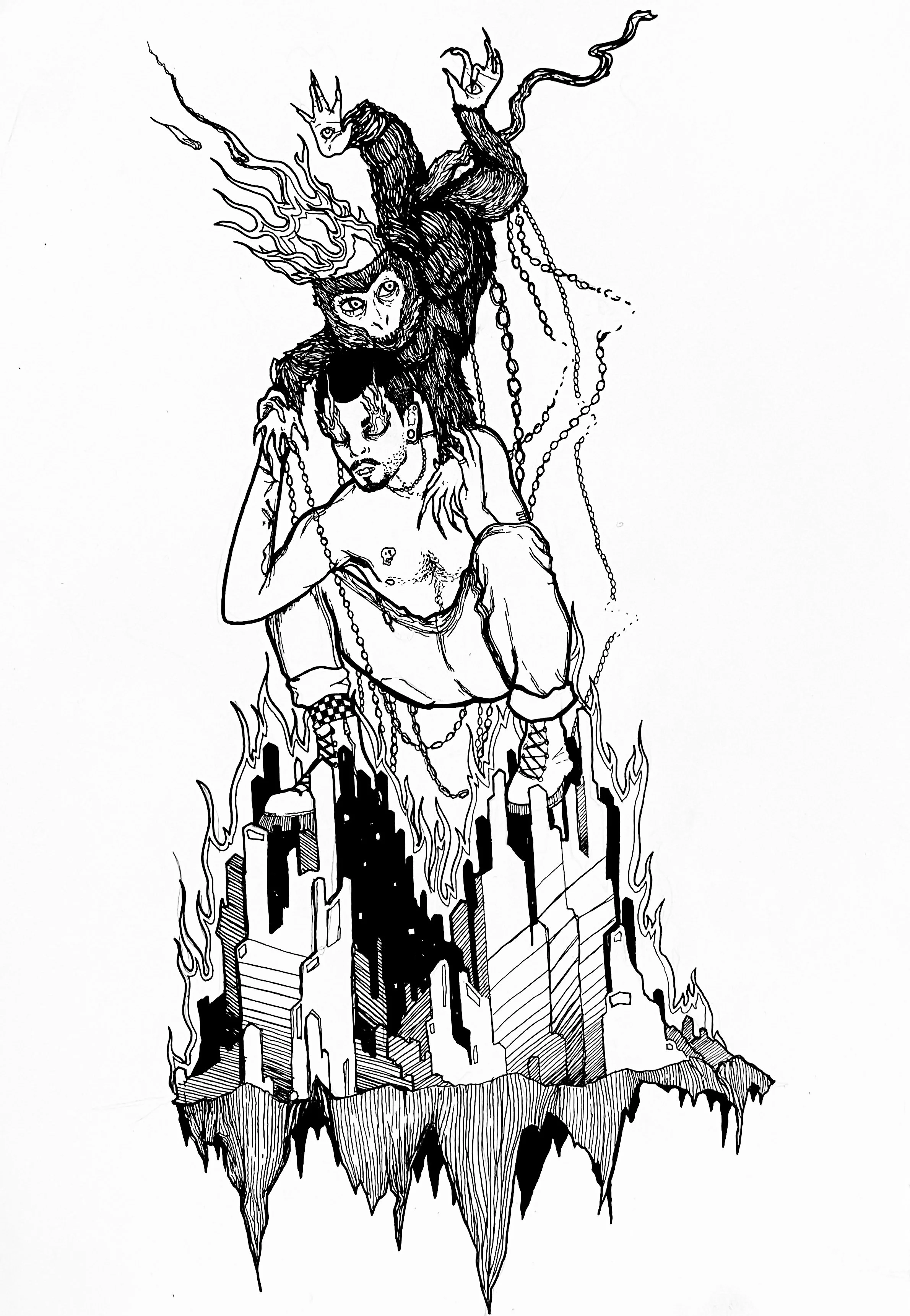 Fire coming out of the monkeys head v.6