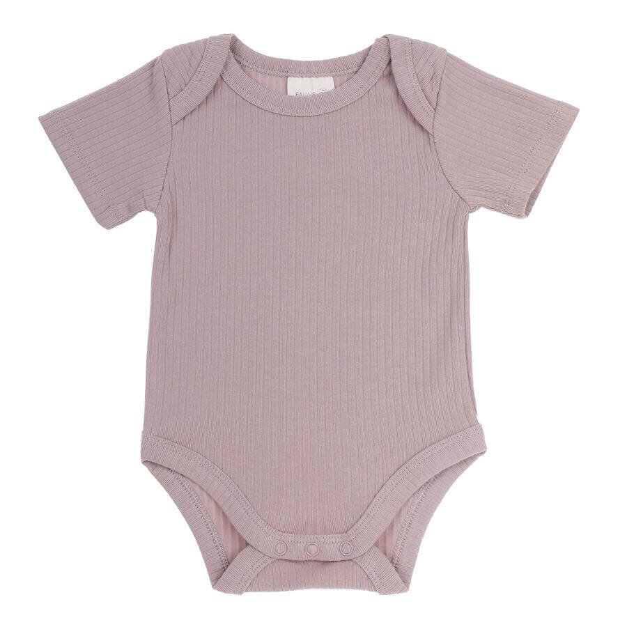 Short Sleeve organic cotton baby clothing romper in dusty rose