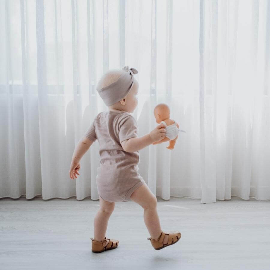 Short Sleeve organic cotton baby clothing romper in dusty rose