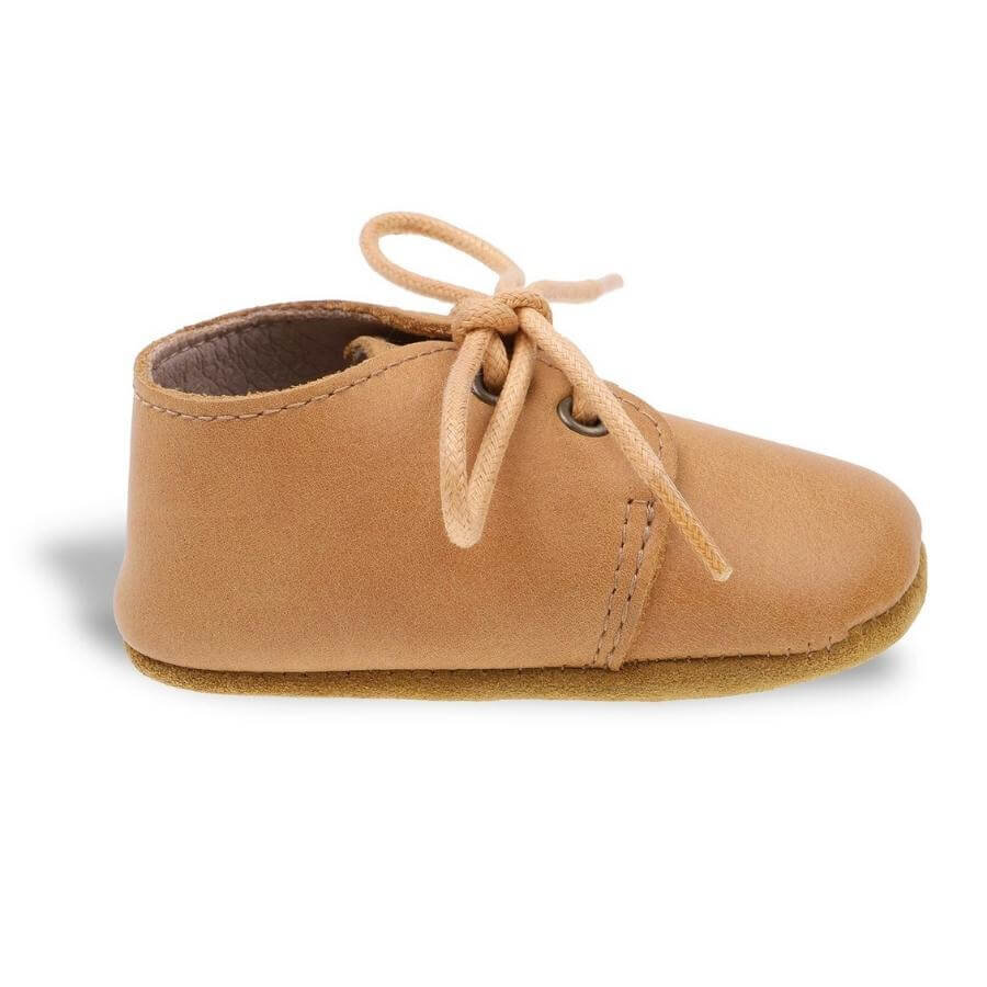 100% genuine cow leather oxford baby shoes in tan leather