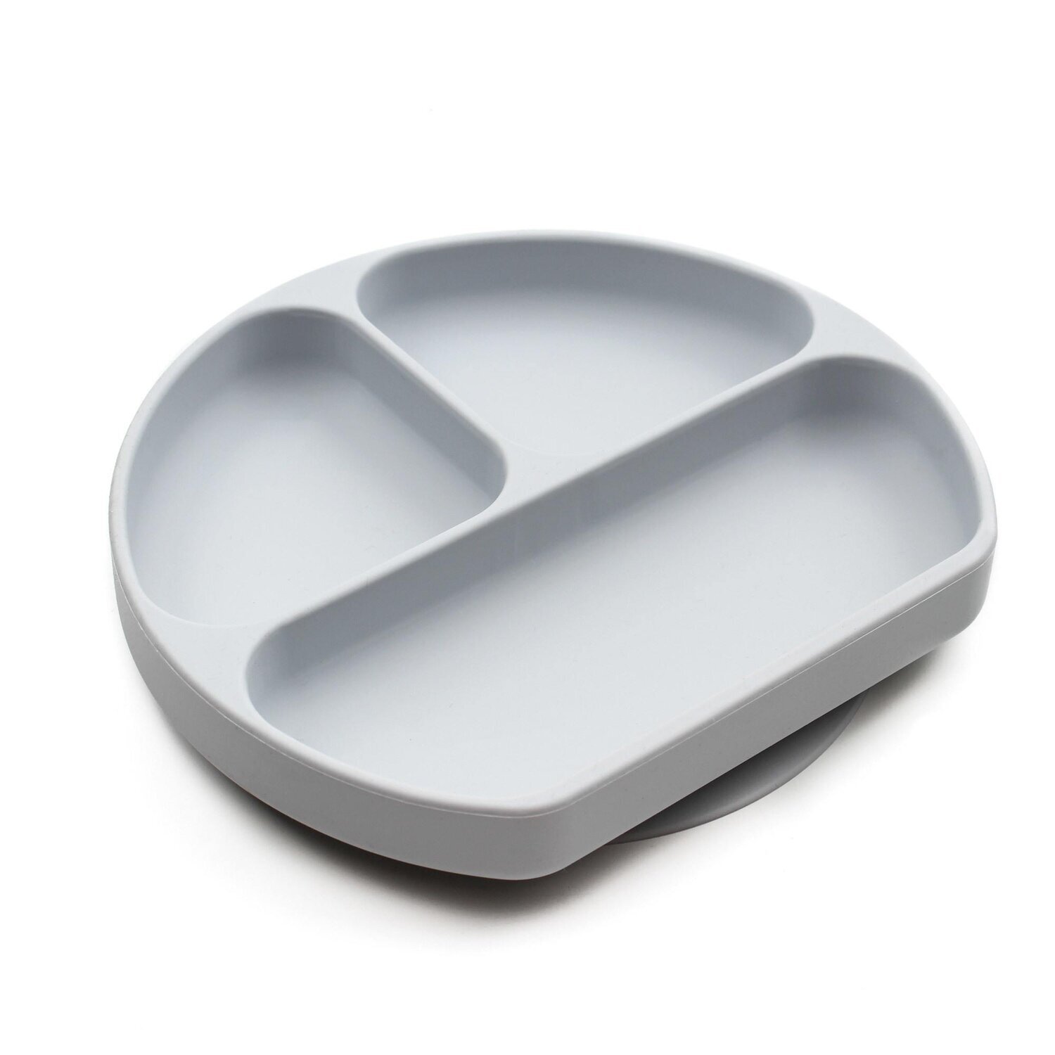 Bumkins SIlicone Suction Grip Dish and Plate from Jake + Co in grey