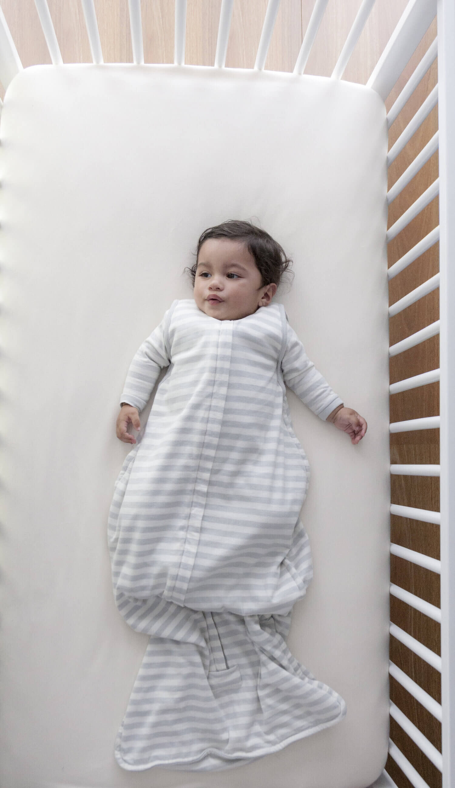 Woolbabe 3 seasons front zip sleeping bag in pebble from Queenstown baby shop