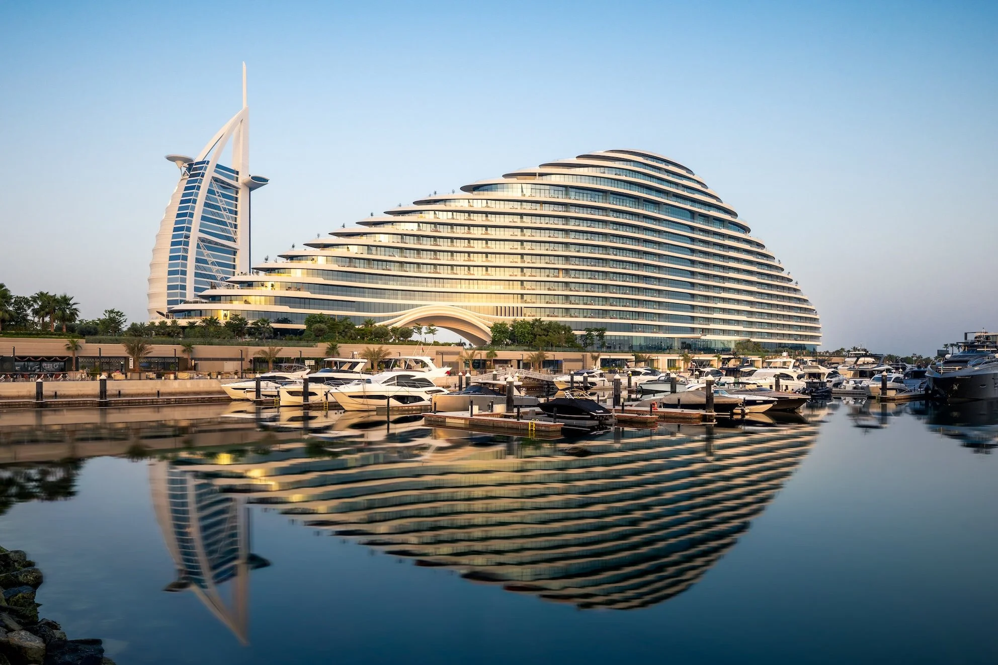 Luxury hotel exterior of Jumeirah Marsa Al Arab at Dubai Marina, United Arab Emirates, luxury hospitality photography by Ales Vyslouzil