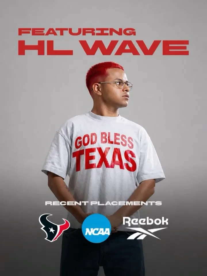 @hlwave_ placements keep coming in 💎🚀

Slide 1: &lsquo;Shinin&rsquo; x @houstontexans 

Slide 2: &lsquo;Can&rsquo;t Drop It&rsquo; x @marchmadnessmbb 

Slide 3: &lsquo;Chosen&rsquo; x @reebok 

cc: @universalpm_us @lukeoutthere @cleighmay