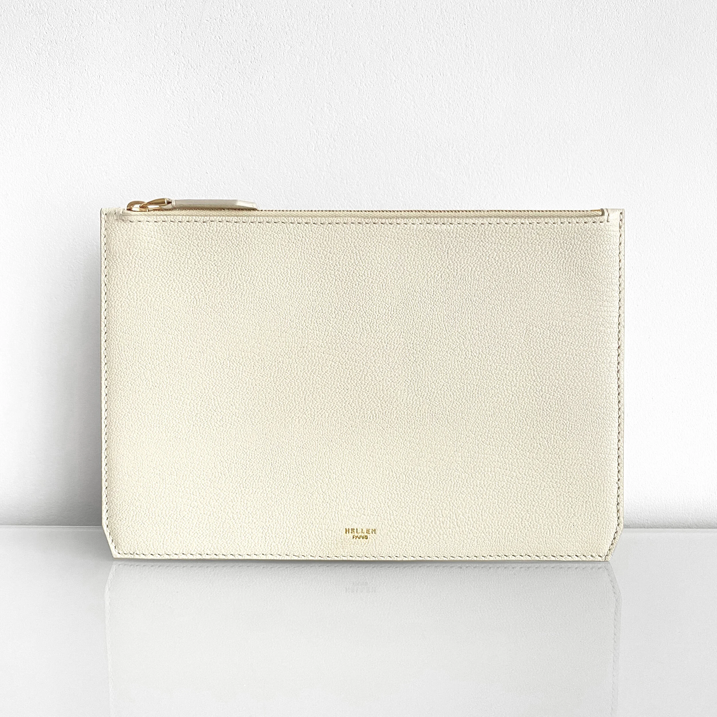 POCKET No.10 en cuir de chèvre à grain fin embossé