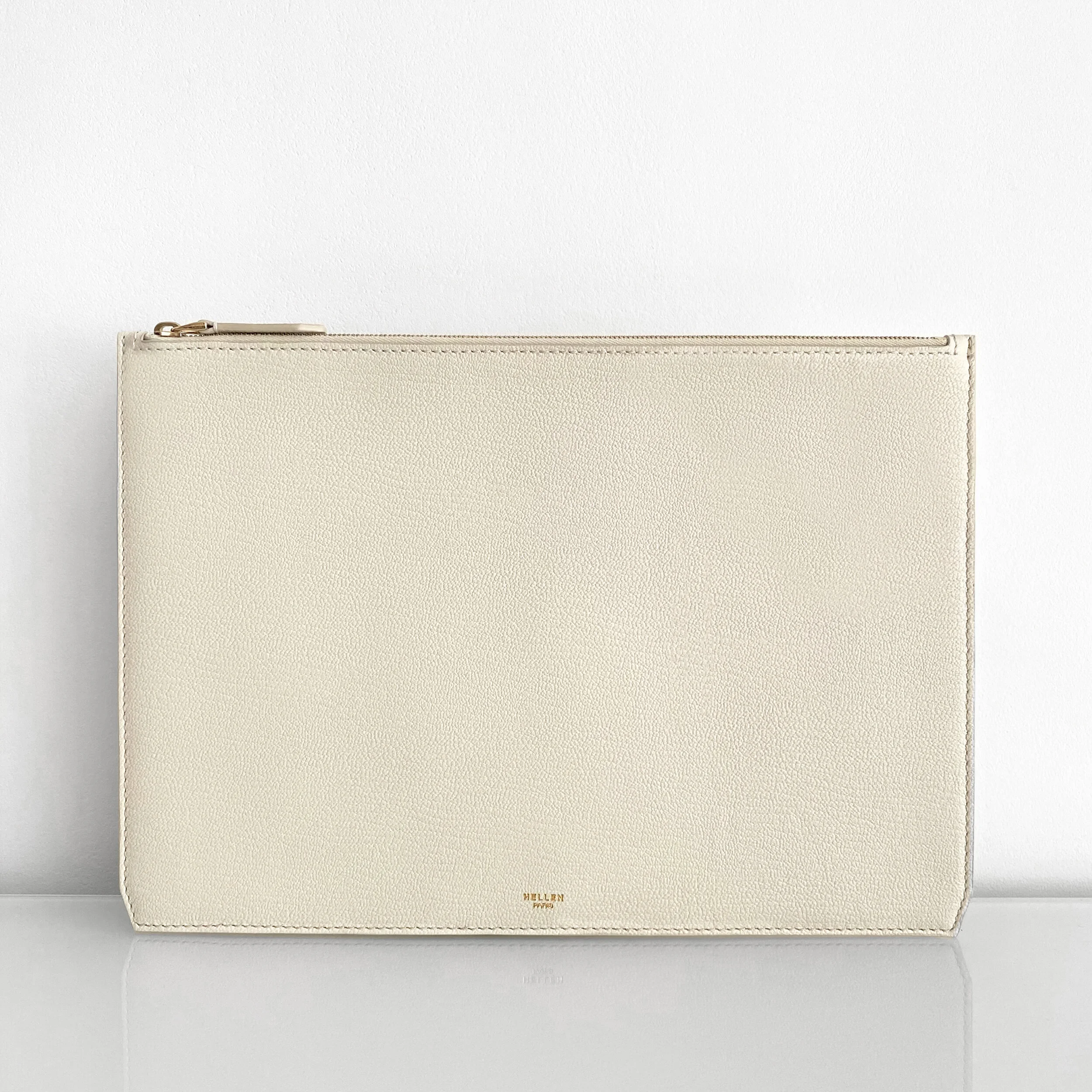 POCKET No.20 en cuir de chèvre à grain fin embossé