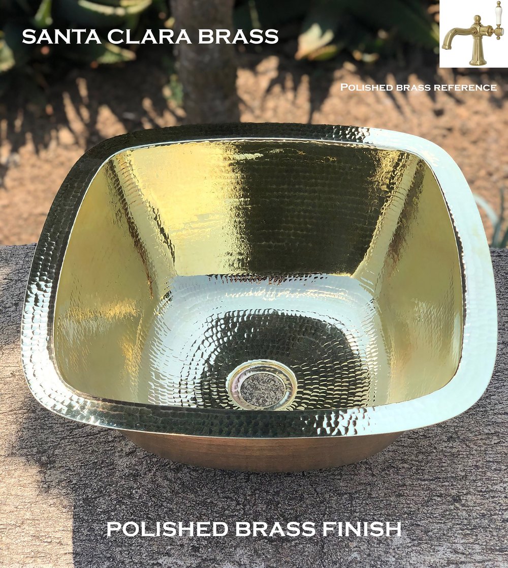 Santa Clara Brass & Copper Hammered Brass 13 Round Bar Sink