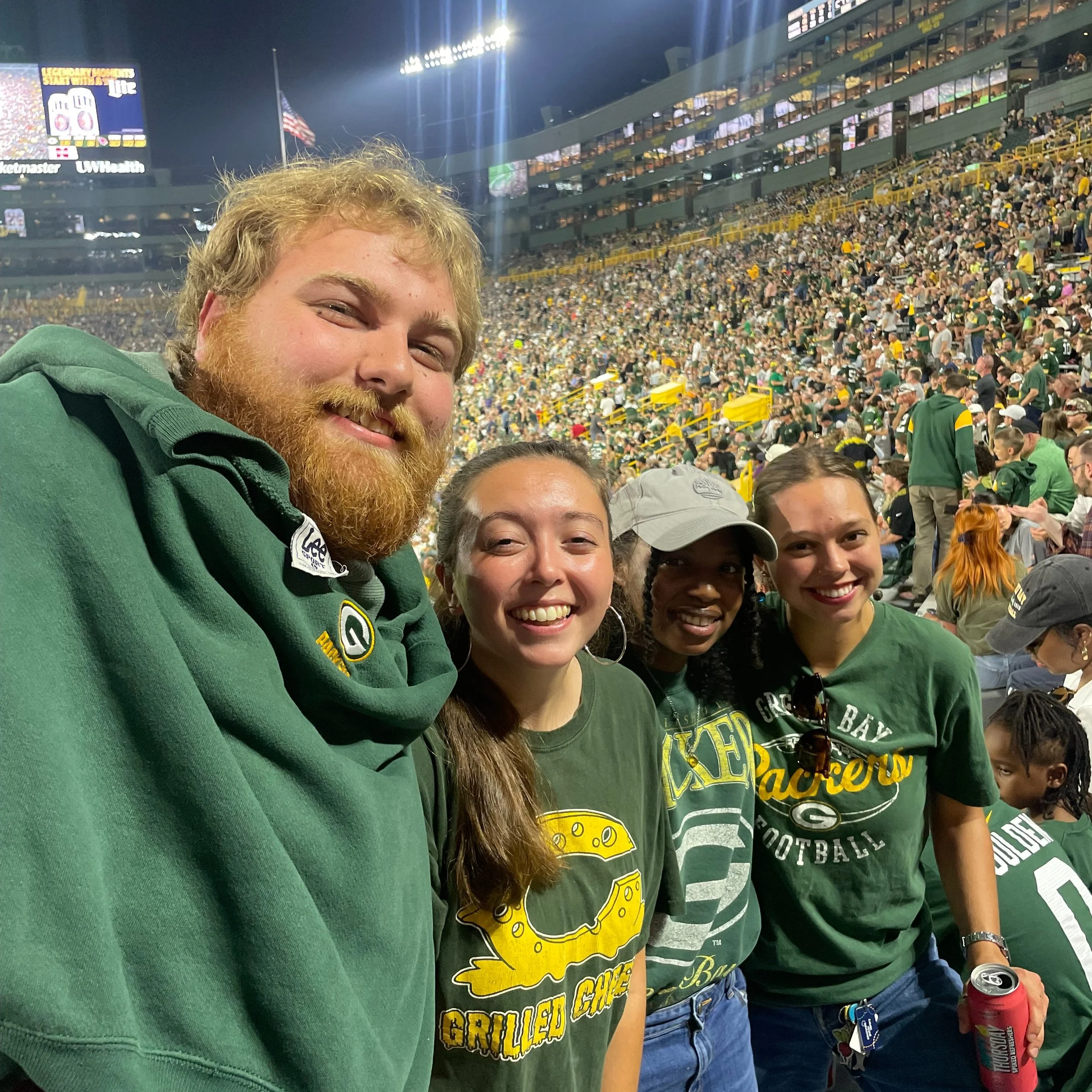 Sometimes on mission you just get gifted Packers Tickets...

One strange and wonderful surprise? Probably doing the polka in the middle of the game