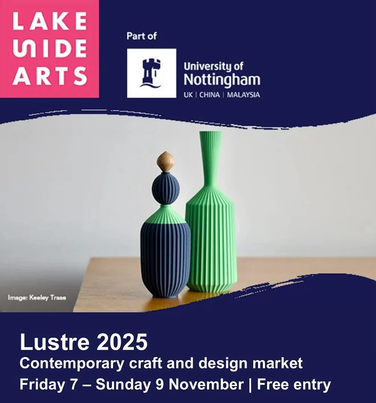 I am Looking forward to returning to Nottingham @lakesidearts for this years LUSTRE contemporary craft fair.
Discover over 50 of the UK&rsquo;s top designer-makers and find the perfect gift, or treat yourself.

Enjoy a curated collection showcasing j