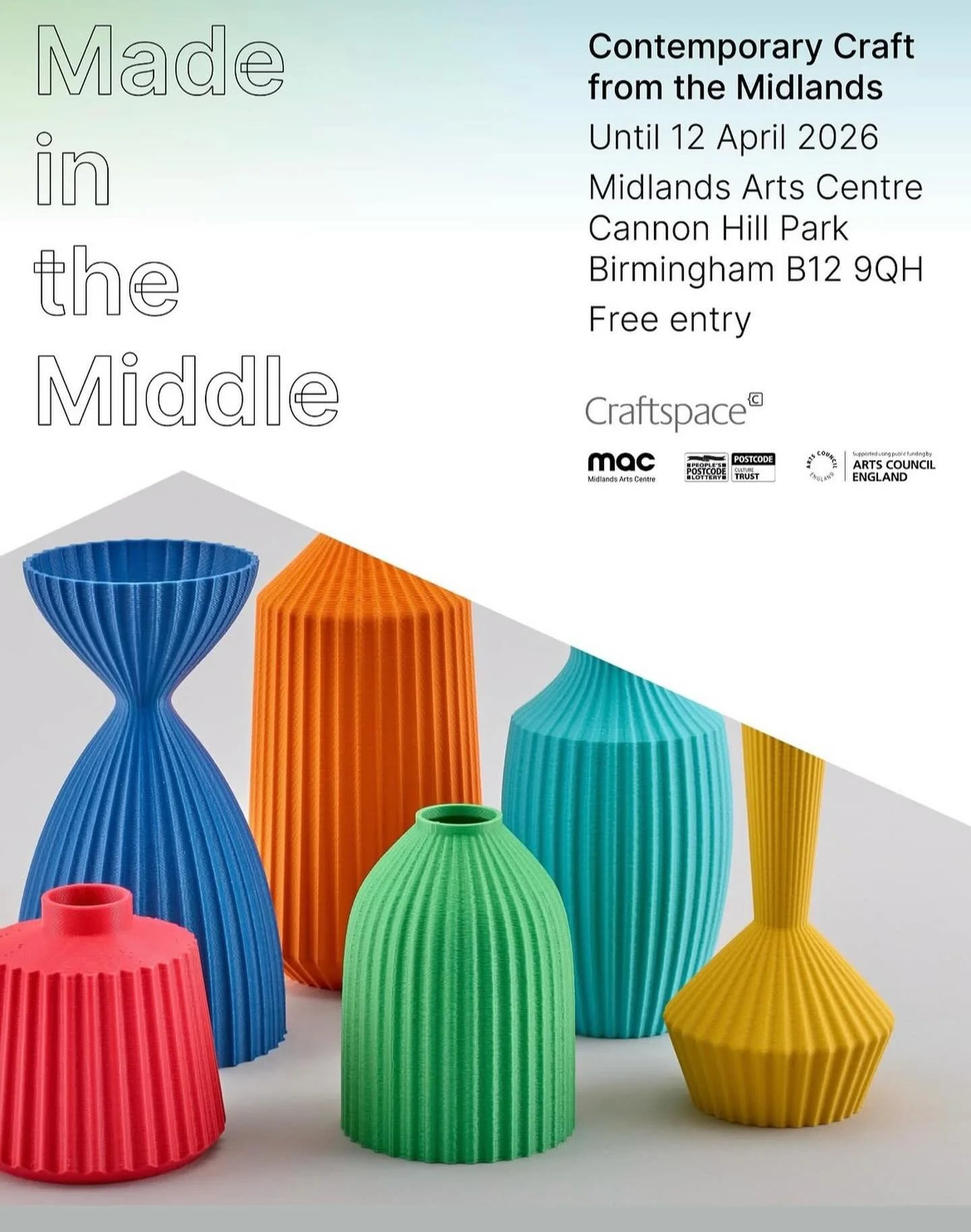 An early start heading to @mac_birmingham to speak at the 
GIRLS THAT GEEK conference. 
A professional practice talk followed by  Q&amp;A and guided tour of @craftspace_ MADE IN THE MIDDLE exhibition.
This travelling exhibition closes finally on 12th