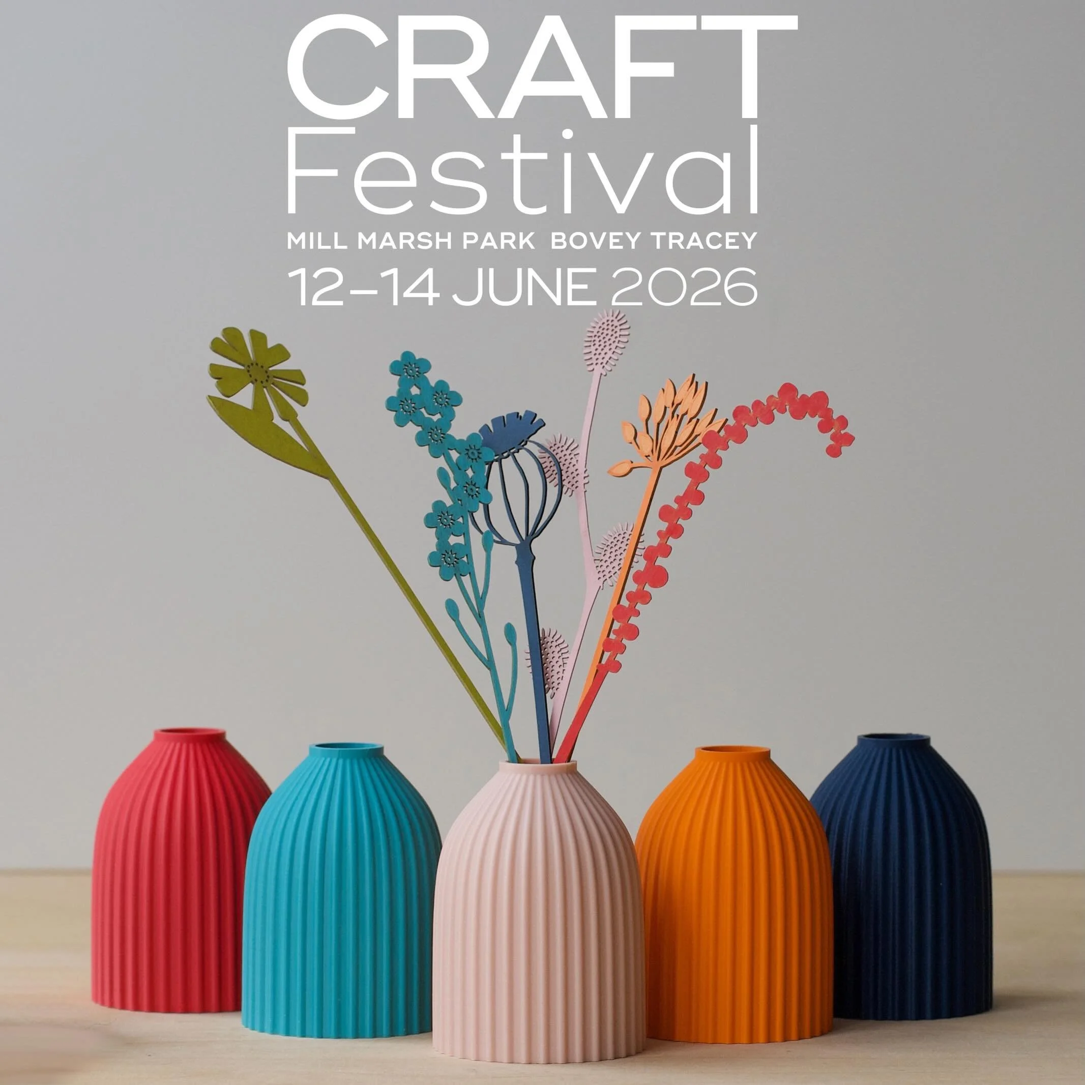 Not long to go!
I&rsquo;ll be bringing all the colours to @craftfestival @find.amaker at Bovey Tracey next week.
I&rsquo;ll have a few bunches of these gorgeous laser cut paper posies from @hannahnunnstudio for sale too. The perfect pairing with one 