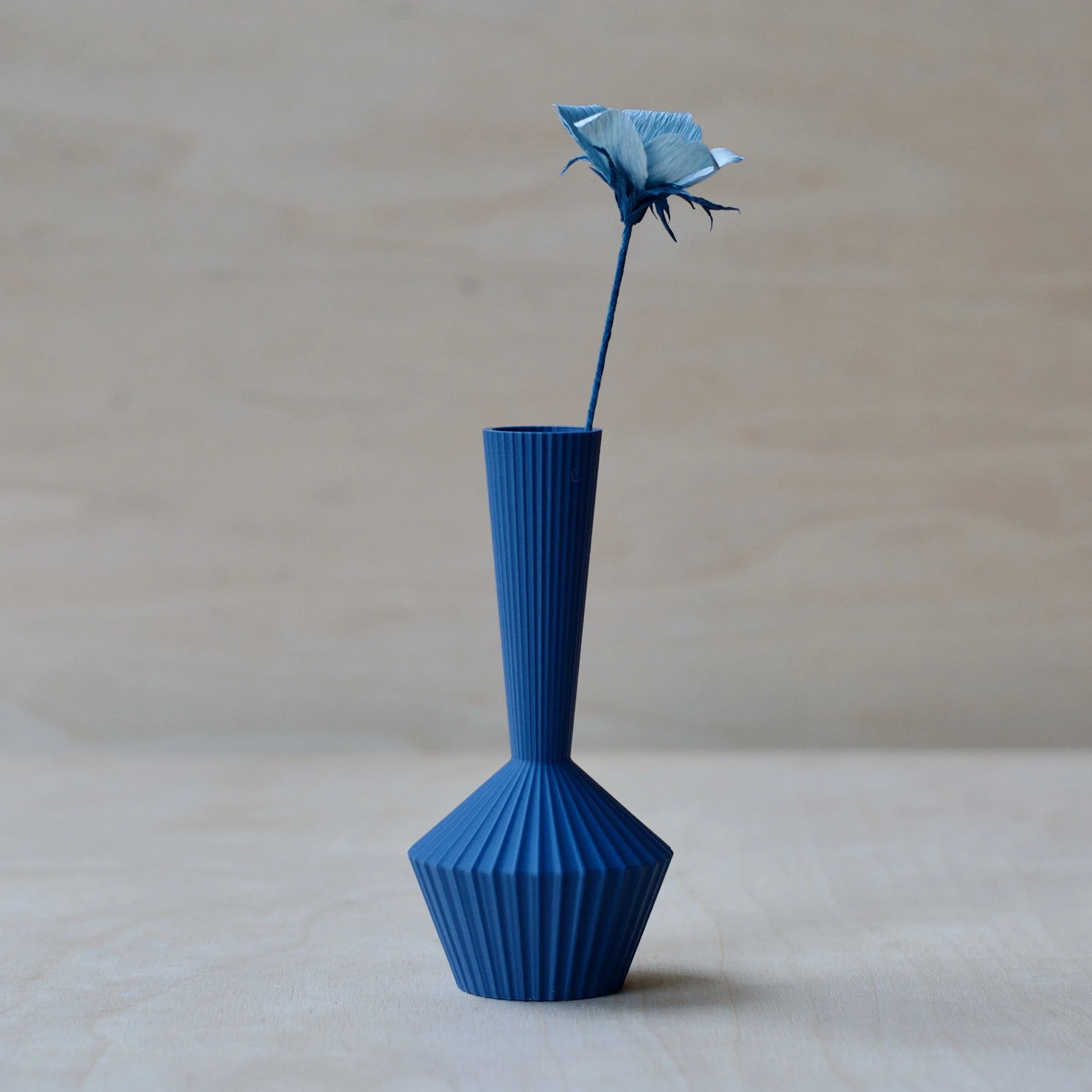 3d printed mini vase - KT 31 Lavender with Handcrafted Wild Rose stem
