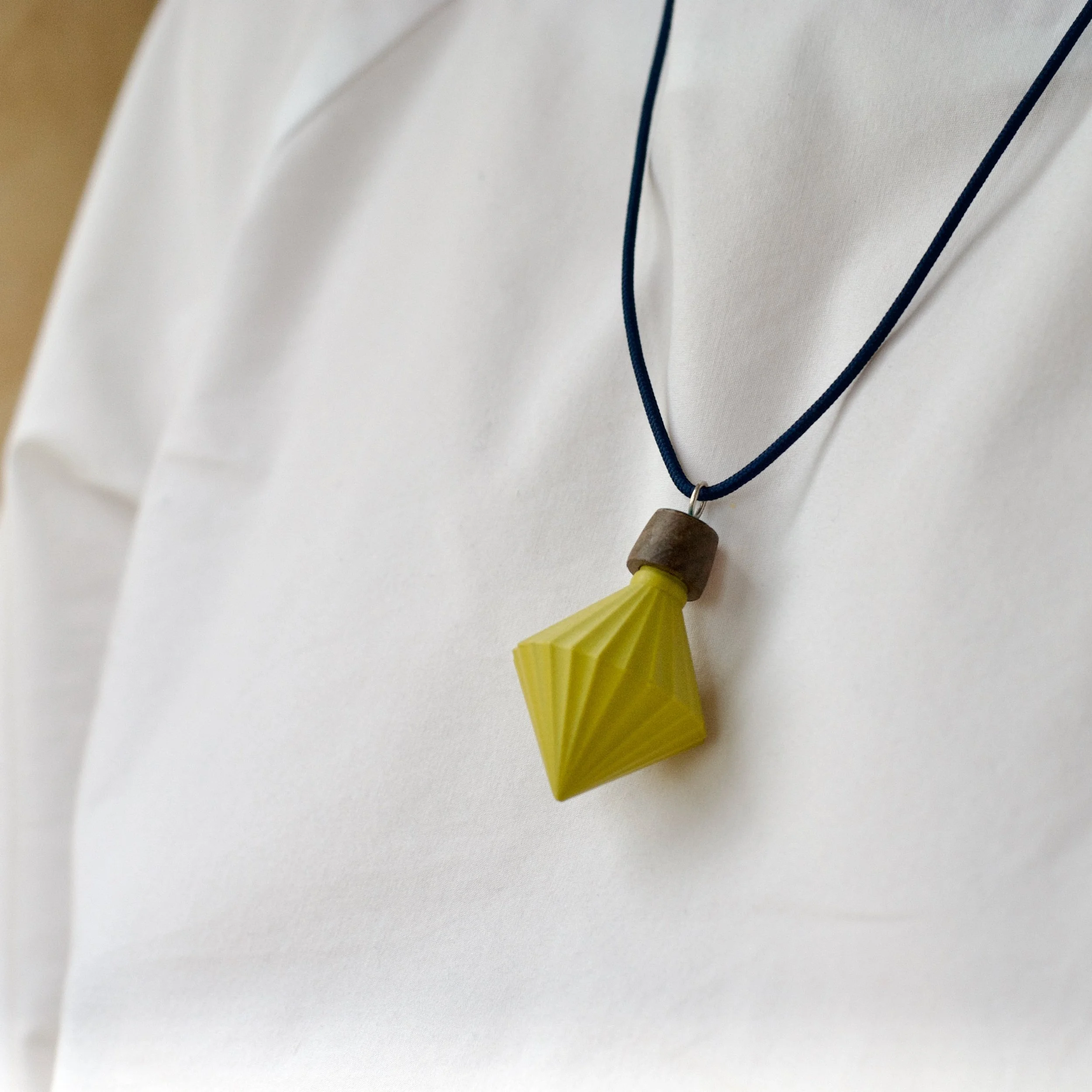 3d Printed necklace Olive, Aqua, Navy