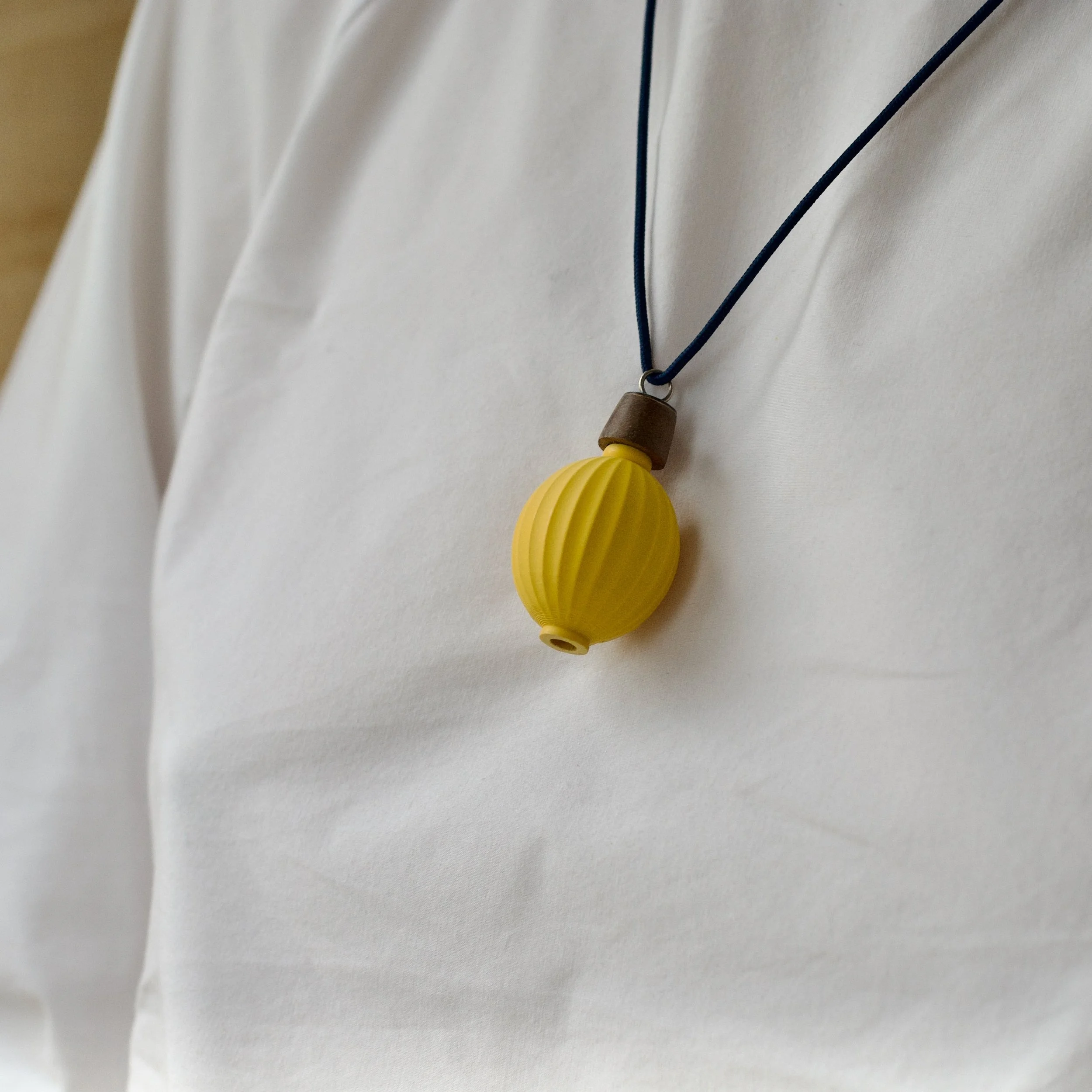 3d Printed necklace Custard, Aqua, Navy