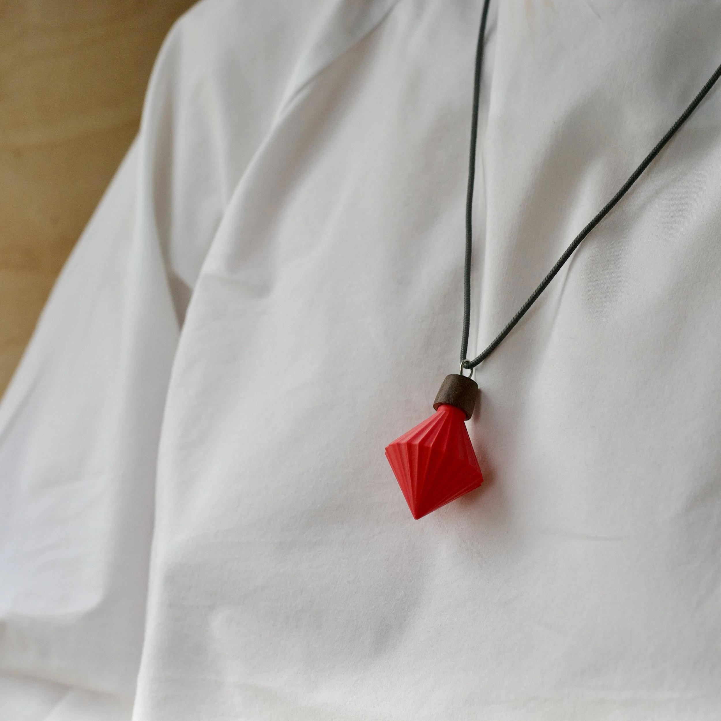 3d Printed necklace Rhubarb, Pistachio, Grey