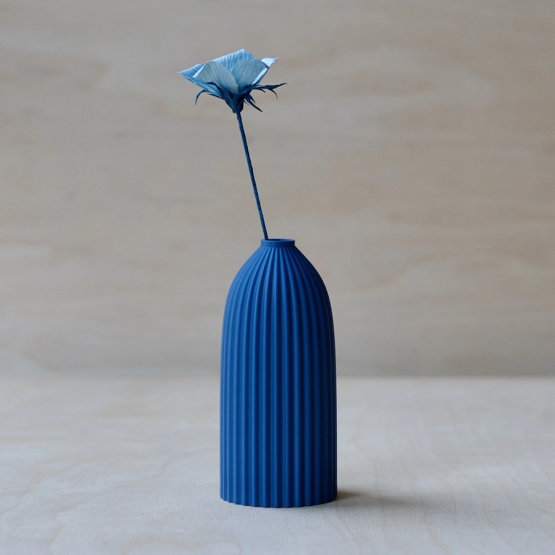 3d printed mini vase - KT 60 Lavender with Handcrafted wild rose stem