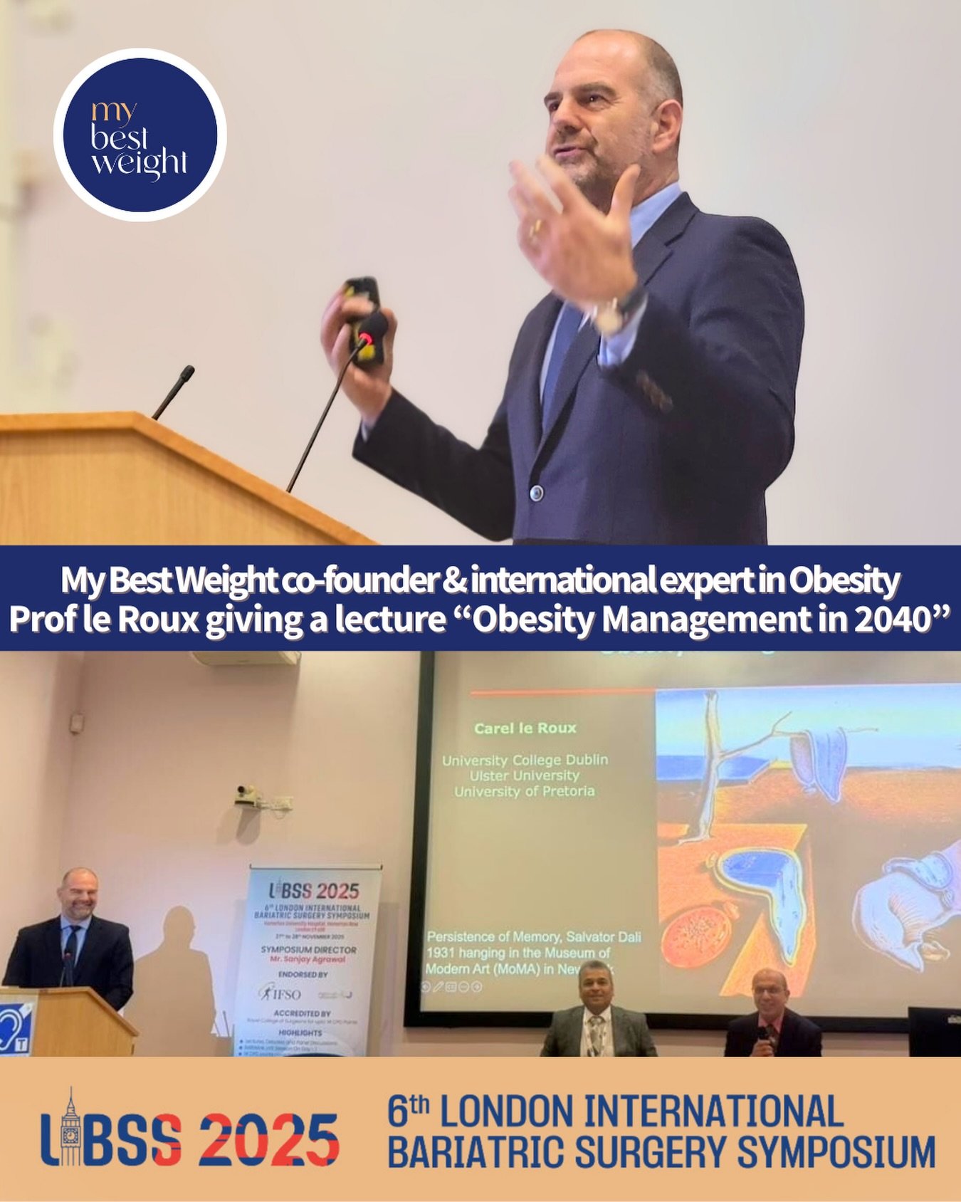 A busy weekend for our Obesity Expert, Prof Carel le Roux, as he delivering an engaging lecture entitled &ldquo;Obesity Management in 2040&rdquo; to a meeting of international obesity specialist in London.

At @mybestweight.ie we are leading the way 
