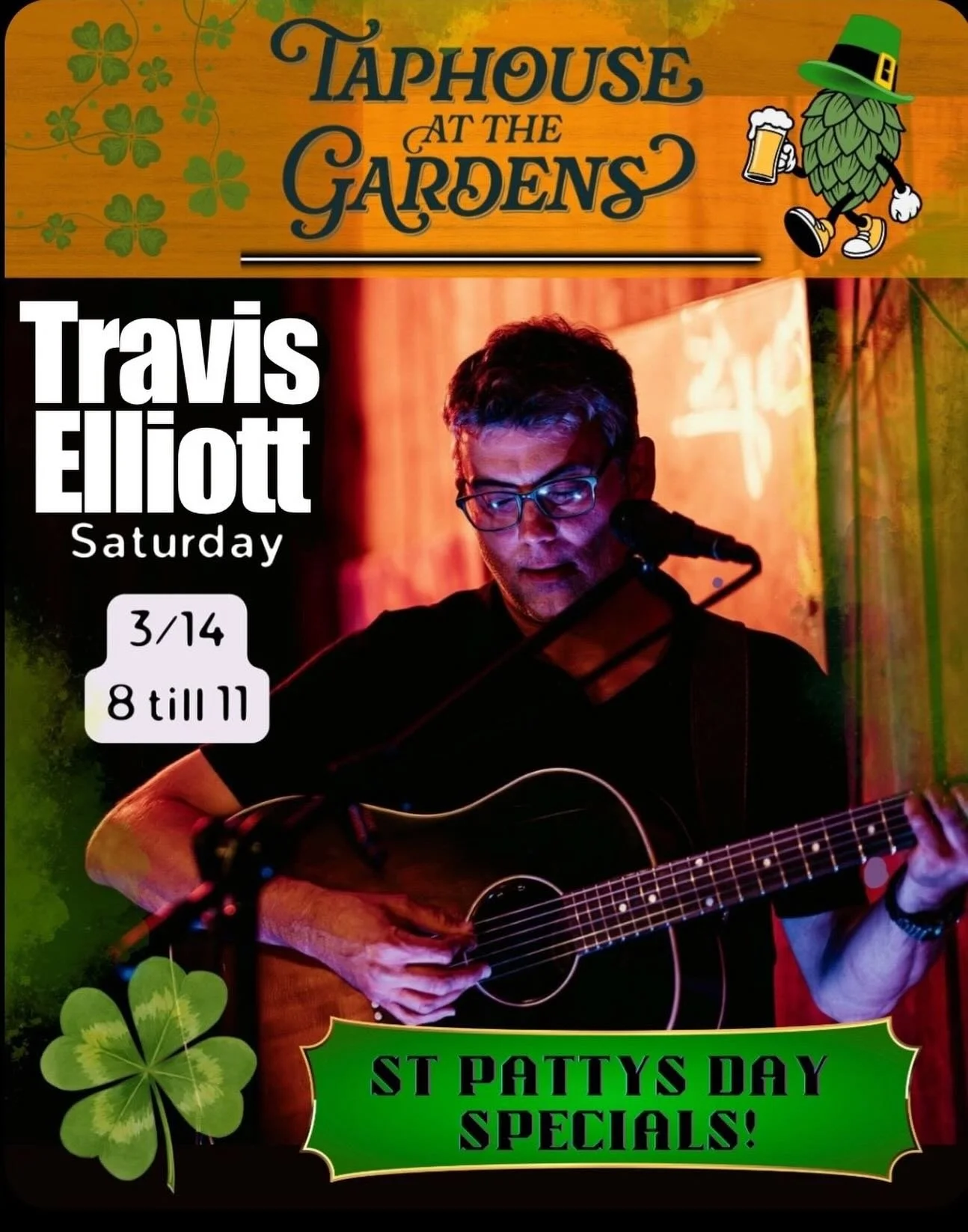 Hello Friends in and around the North Garden area! I&rsquo;ll be playing an acoustic gig in the new Taphouse at the Gardens this Saturday night 8-11pm!