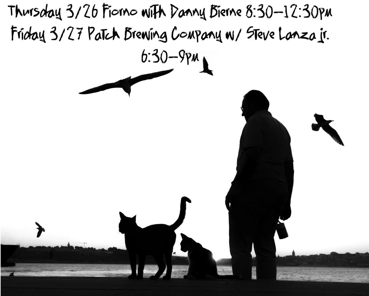 Sitting in with some friends this week!  8:30 Thursday Night with Danny Bierne at Fiorno And 6pm Friday Night with Steve Lanza jr. at Patch Brewing Company!