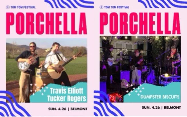 We have a fun Porchella event planned for you this Sunday at The Southern Crescent! The Dumpster Biscuits will go on around 6 and our special trio will go on around 7:30! This was super fun last year, hope you can make it!