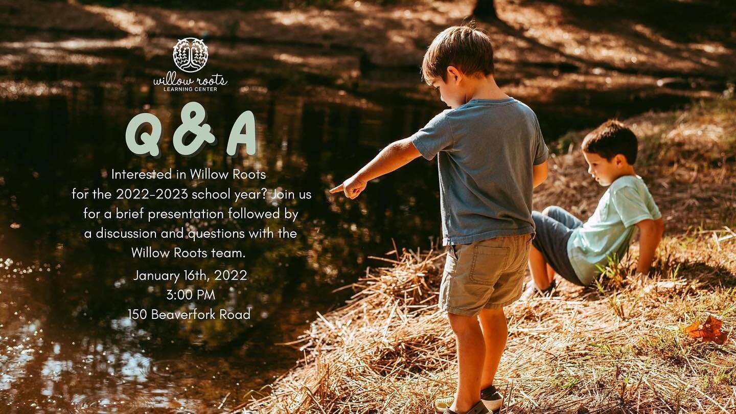 Have you heard?! We&rsquo;re having a Q&amp;A! If you&rsquo;ve been interested in Willow Roots for your child, this is the time to check it out! Join us at our facility to learn more about what we are and chat with our staff. Hope to see you!